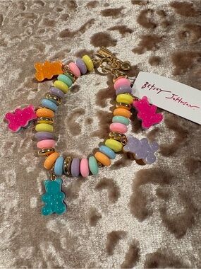 Betsey Johnson Pastel Multi-Color Gummy Bear Charm Bracelet